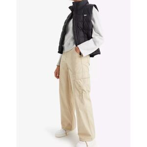 Levis Womens  94 Baggy Cargo Pants Twill Utility Cotton Drawstring Ankle SZ 30